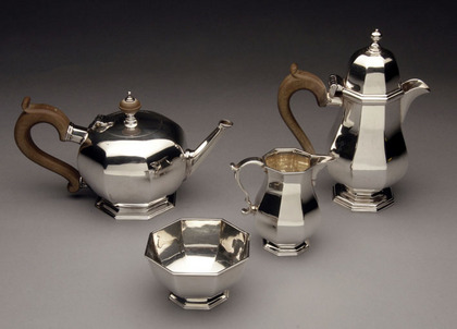 Antique Silver Octagonal Tea & Coffee Set (4 piece Bachelor)
